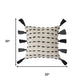 20" Black And Cream Striped Cotton Blend Throw Pillow Cover