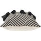 20" Black And White Chevron Cotton Throw Pillow Cover