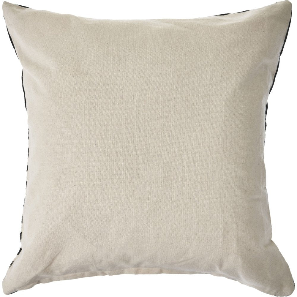 20" Black And White Chevron Cotton Throw Pillow Cover with Tassels
