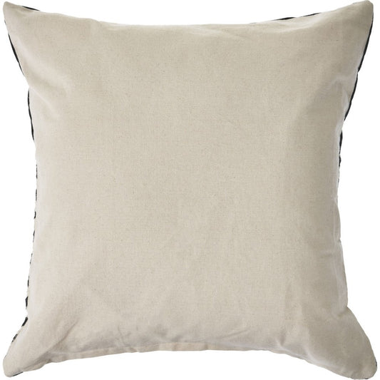 20" Black And White Chevron Cotton Throw Pillow Cover with Tassels