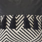 20" Black And White Chevron Cotton Throw Pillow Cover with Tassels