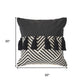 20" Black And White Chevron Cotton Throw Pillow Cover with Tassels