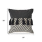 20" Black And White Chevron Cotton Throw Pillow Cover