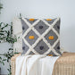 20" Black And Yellow Geometric Cotton Throw Pillow Cover