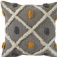 20" Black And Yellow Geometric Cotton Throw Pillow Cover