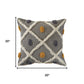 20" Black And Yellow Geometric Cotton Throw Pillow Cover
