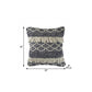 20" Slate Blue And Off White Geometric Wool Throw Pillow Cover with Tassels