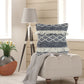 20" Blue And White Striped Wool Throw Pillow Cover