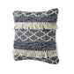 20" Blue And White Striped Wool Throw Pillow Cover