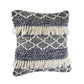20" Blue And White Striped Wool Throw Pillow Cover