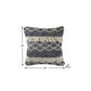 20" Slate Blue And Off White Geometric Wool Throw Pillow Cover with Tassels