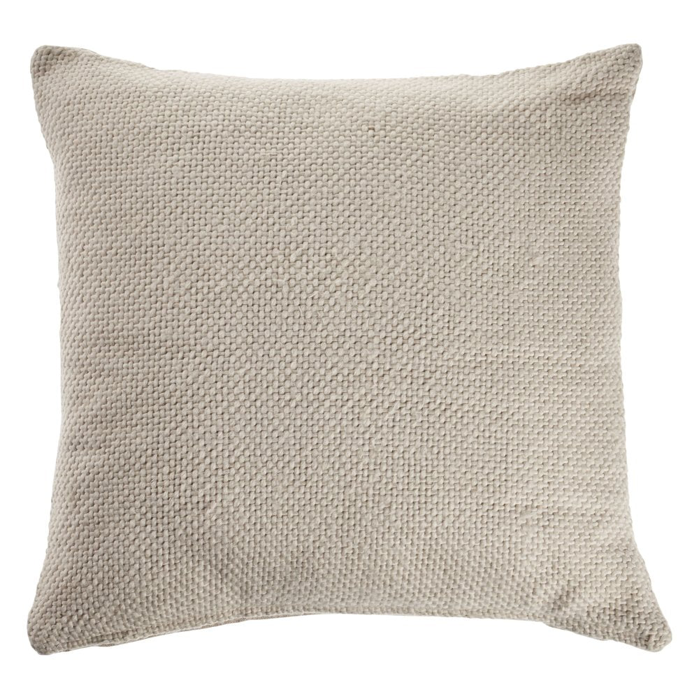 18" Cream And Beige Cotton Throw Pillow Cover