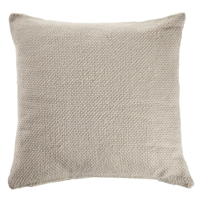 18" Cream And Beige Cotton Throw Pillow Cover