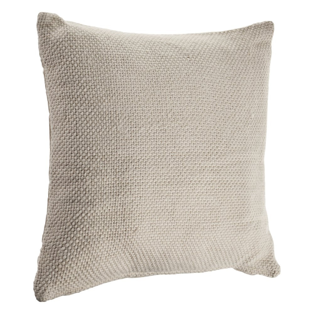 18" Cream And Beige Cotton Throw Pillow Cover