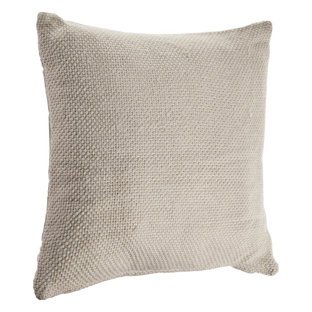 18" Cream And Beige Cotton Throw Pillow Cover