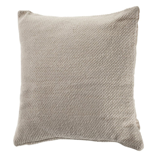 18" Cream And Beige Cotton Throw Pillow Cover