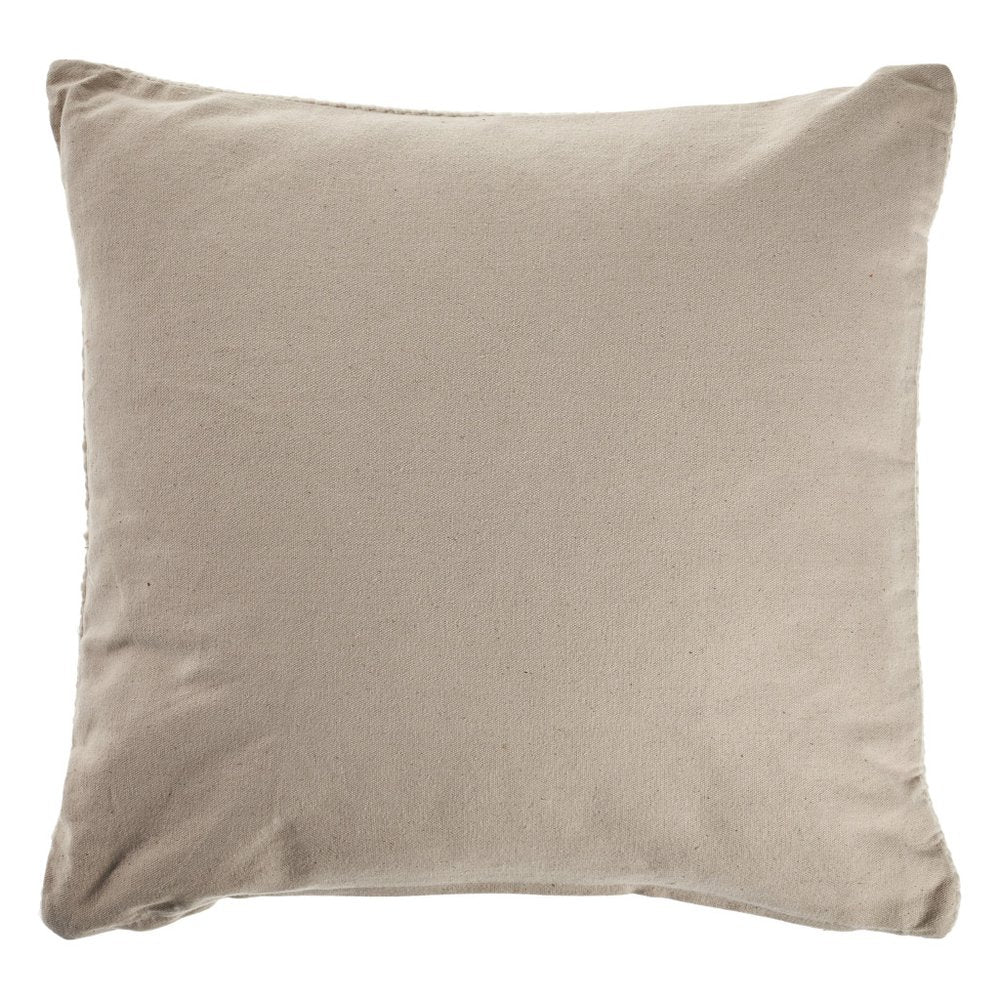18" Cream And Beige Cotton Throw Pillow Cover