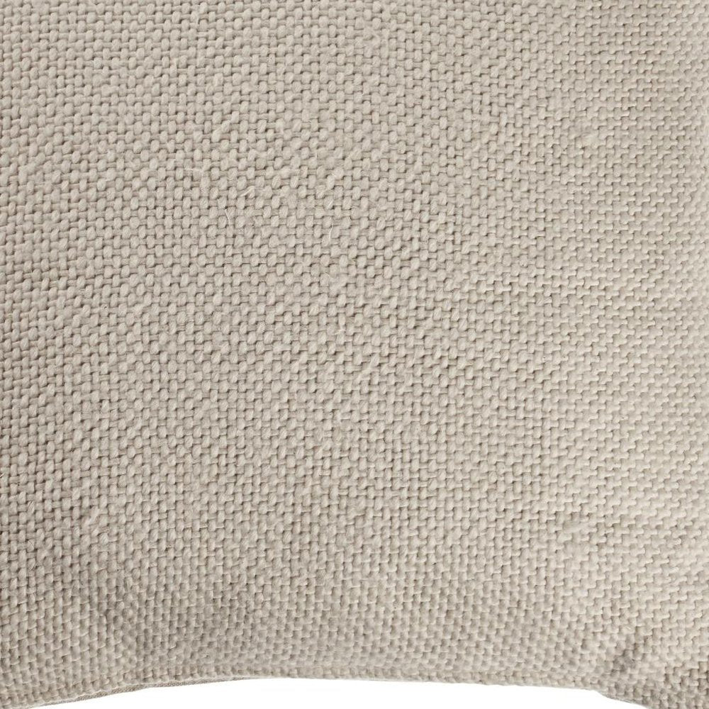 18" Cream And Beige Cotton Throw Pillow Cover