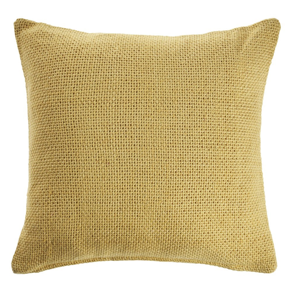18" Yellow Cotton Throw Pillow Cover