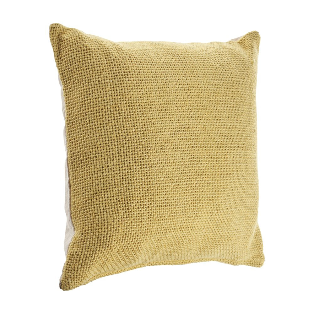 18" Yellow Cotton Throw Pillow Cover