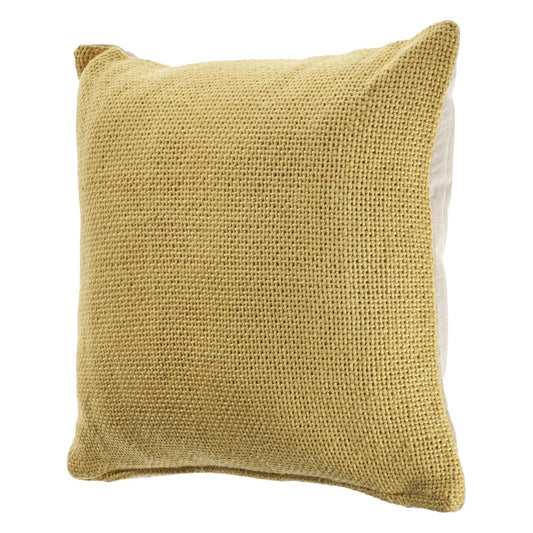 18" Yellow Cotton Throw Pillow Cover
