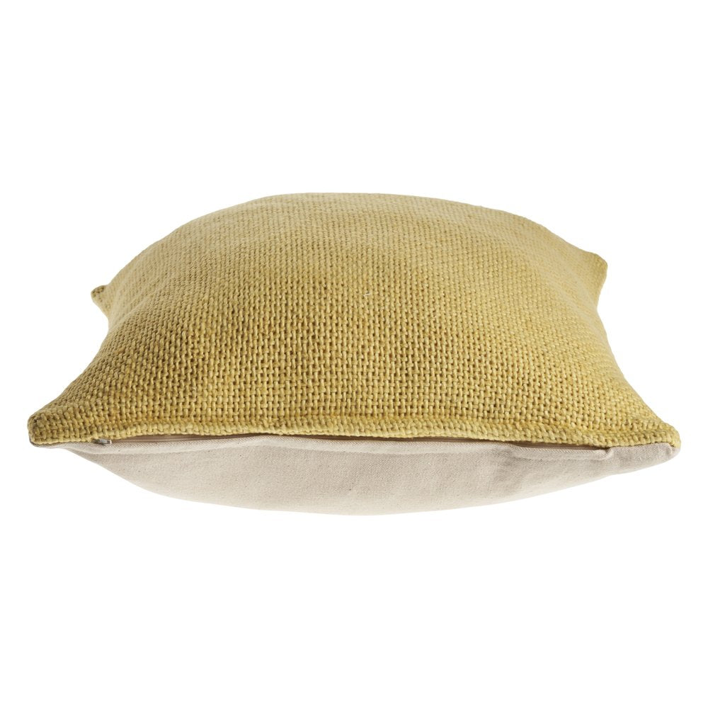 18" Yellow Cotton Throw Pillow Cover