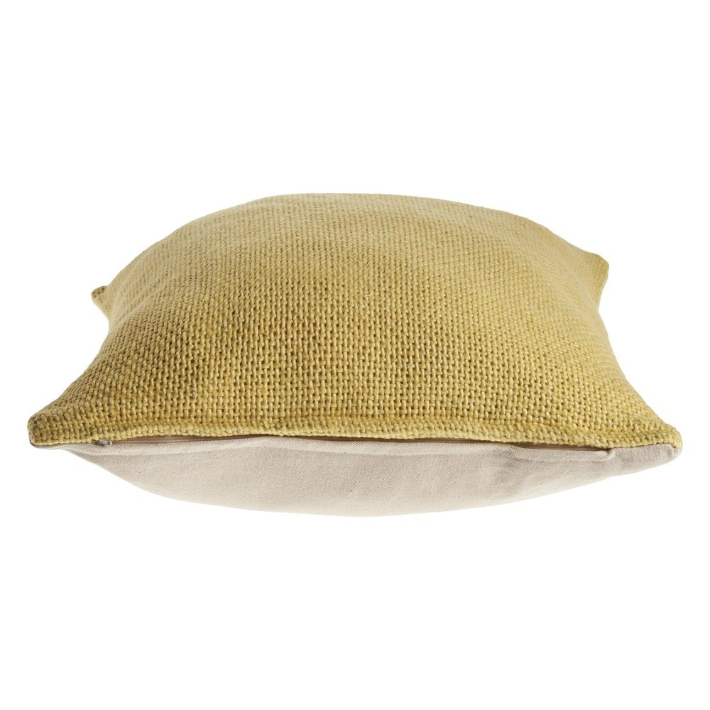 18" Yellow Cotton Throw Pillow Cover