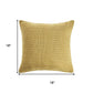 18" Yellow Cotton Throw Pillow Cover