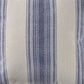 18" Blue And White Beach Striped Cotton Throw Pillow Cover