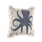 18" Blue And White Beach Cotton Throw Pillow Cover