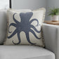 18" Blue And White Beach Cotton Throw Pillow Cover