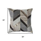 20" Gray And Brown Geometric Faux Hide Throw Pillow Cover