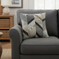 20" Gray And Brown Geometric Faux Hide Throw Pillow Cover