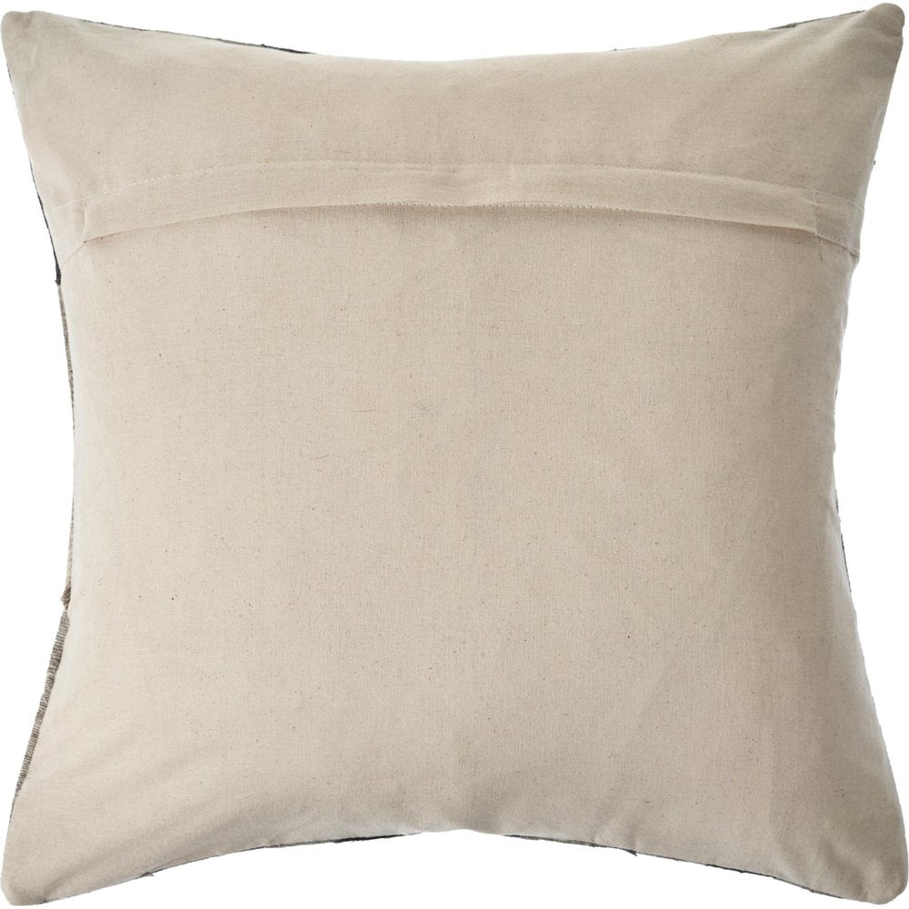 20" Gray And Brown Striped Faux Hide Throw Pillow Cover