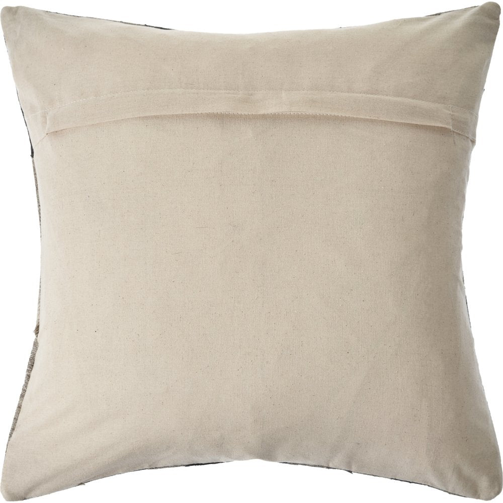 20" Gray And Brown Striped Faux Hide Throw Pillow Cover