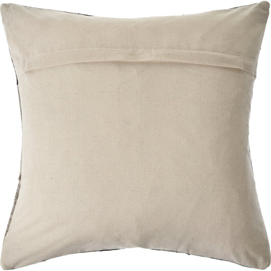 20" Gray And Brown Striped Faux Hide Throw Pillow Cover