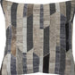 20" Gray And Brown Striped Faux Hide Throw Pillow Cover