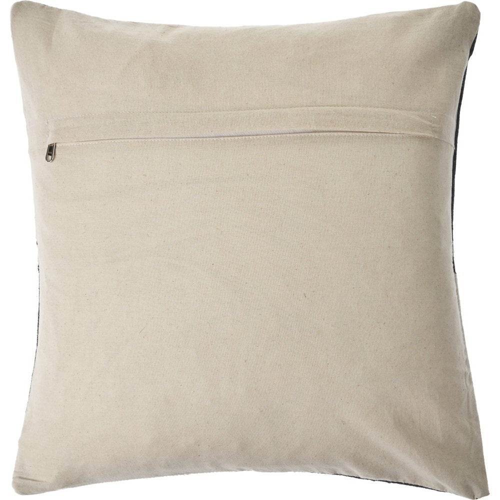 20" Beige And Gray Geometric Faux Hide Throw Pillow Cover