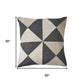 20" Beige And Gray Geometric Faux Hide Throw Pillow Cover