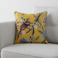 20" Yellow And Brown Cotton Throw Pillow Cover