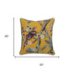 20" Yellow And Brown Cotton Throw Pillow Cover