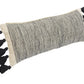 12" X 28" White And Black Lumbar Striped Cotton Throw Pillow Cover with Tassels