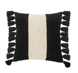 20" White And Black Striped Cotton Throw Pillow Cover