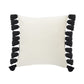 20" White And Black Striped Cotton Throw Pillow Cover