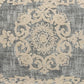 14" X 20" Charcoal And Beige Lumbar Medallion Cotton Throw Pillow Cover with Pompoms