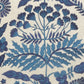 20" White And Blue Floral Cotton Throw Pillow Cover with Embroidery And Beads