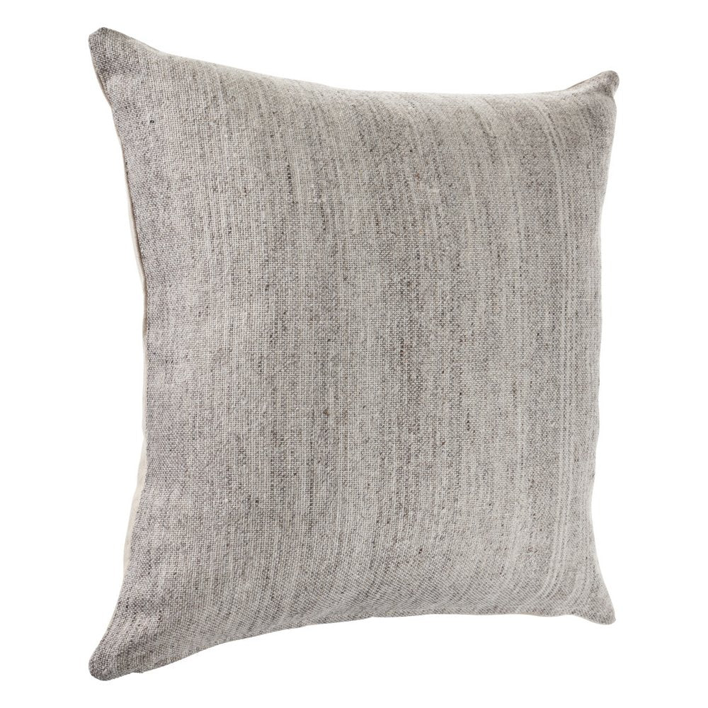 20" Gray Wool Blend Throw Pillow Cover