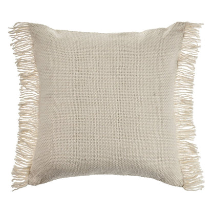 20" Beige And Ivory Cotton Throw Pillow Cover