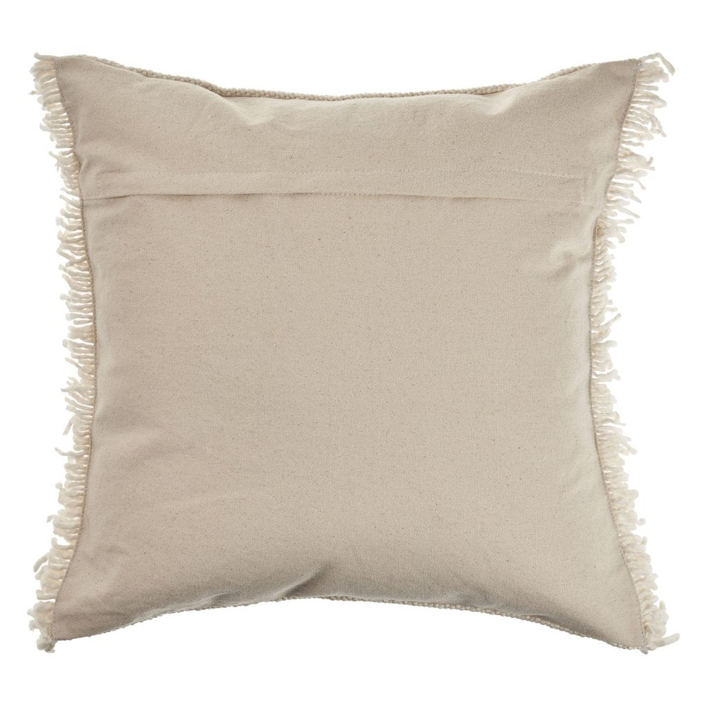 20" Beige And Ivory Cotton Throw Pillow Cover