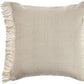 20" Beige And Ivory Cotton Throw Pillow Cover